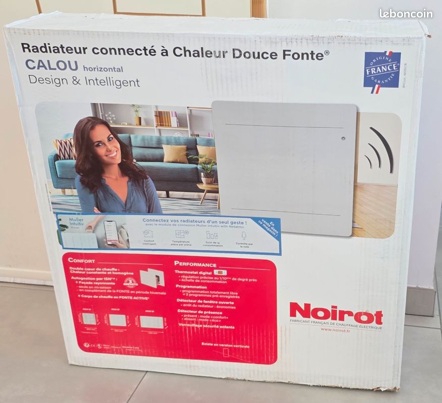 Radiateur électrique connecté Noirot Calou Horizontal 1000W Neuf et Sous garantie (image 1)