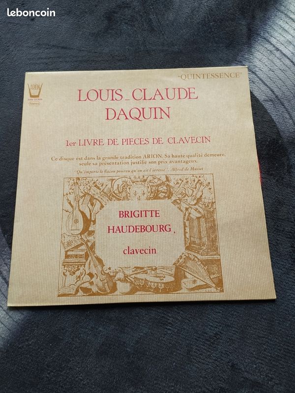 Vinyle LP 33 tours Louis-Claude Daquin - Premier livre de pièces de Clavecin - Brigitte Haudebourg - Arion ARN 31905 (image 1)