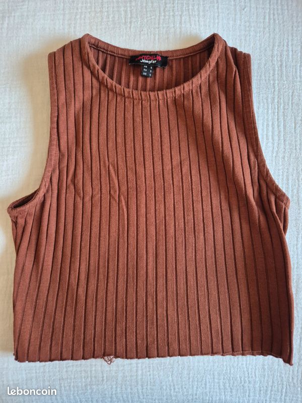 Crop top Jennyfer débardeur marron (image 1)