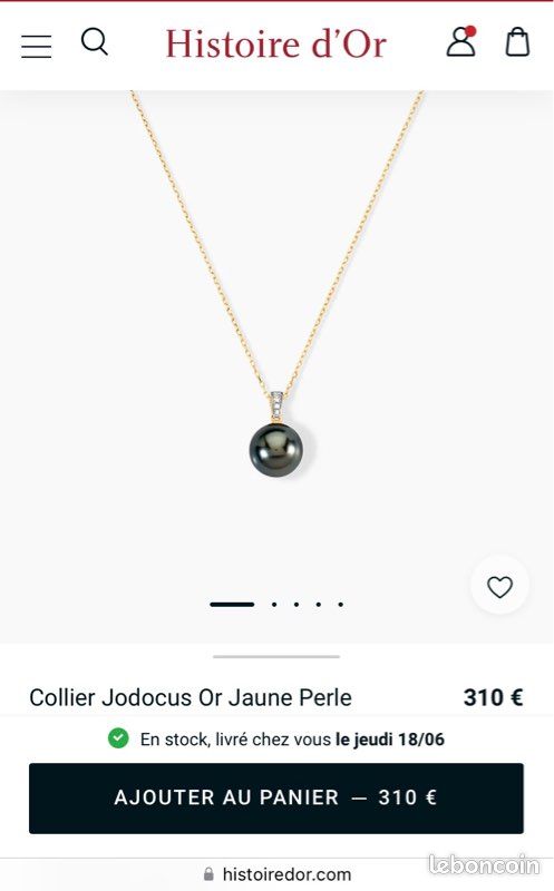Collier Jodocus Or jaune Perle de Tahiti Oxyde Zirconium (image 1)