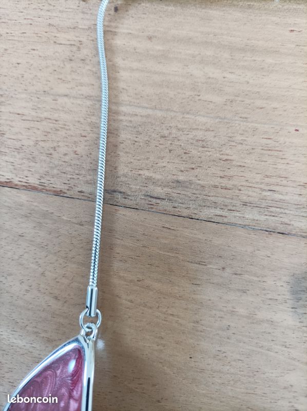 Collier fantaisie metal argente (image 9)
