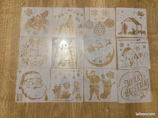 Pochoirs De Noëlmodèles Légers De Peinture Pour Carte De