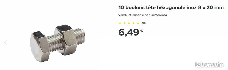 Corps de boulon filetage partiel Inox A2 Tête hexagonale TH M10X35-100 pièces | Leroy Merlin