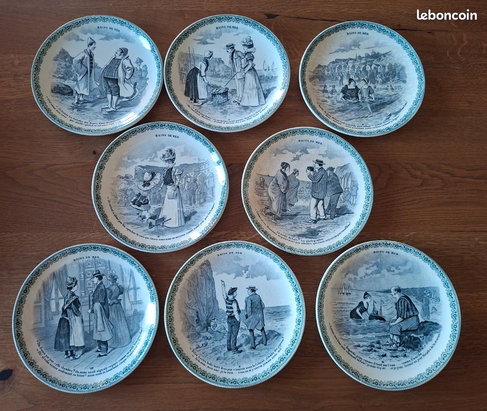 8 assiettes parlantes (Bains de Mer) (image 1)