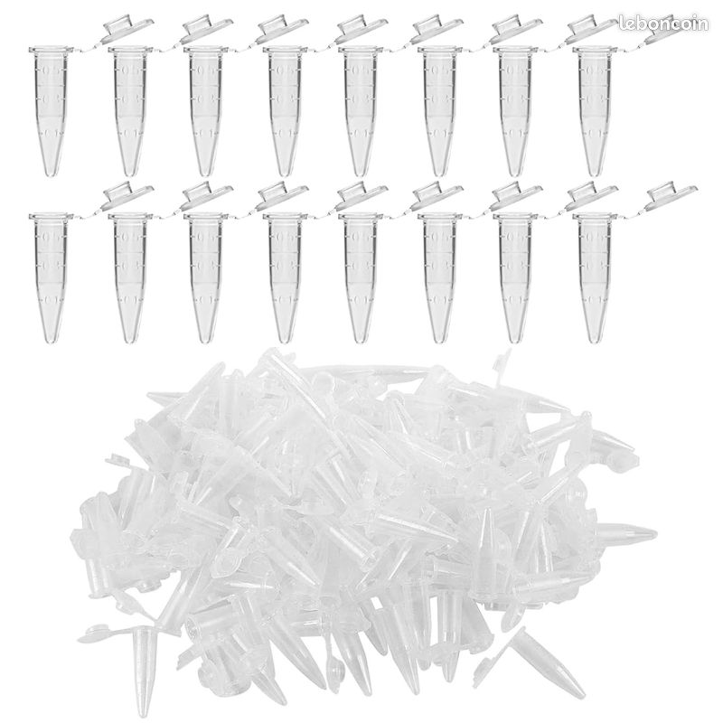 NEUF - Tube à Centrifuger, Micro Centrifugeuse Tube avec Bouchon Transparent Capsule a Centrifuger Tubes à Essais de Laboratoire Capsule Plastique (0,5ml,200 pièces) - Bricolage