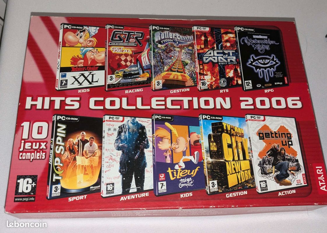 Compilation PC Hits Collection 2006 - 9 Jeux Dont Fahrenheit, Neverwinter, Top Spin, FR, Bon état
