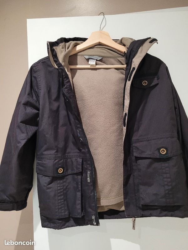 Manteau noir et beige 10 ans (image 2)