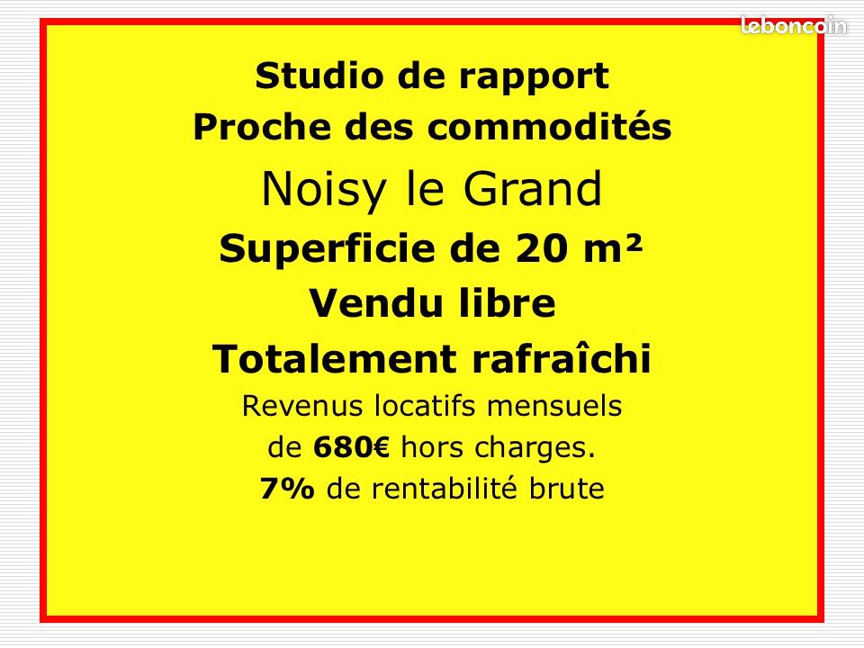 Appartement 1 pièce 20 m² · à Noisy-le-Grand · 20 m² · 110 000 €