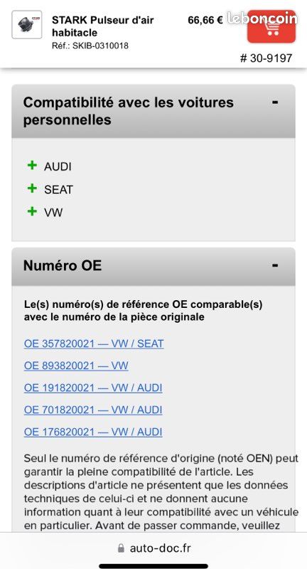 Pulseur d’air / ventilation intérieure (image 3)