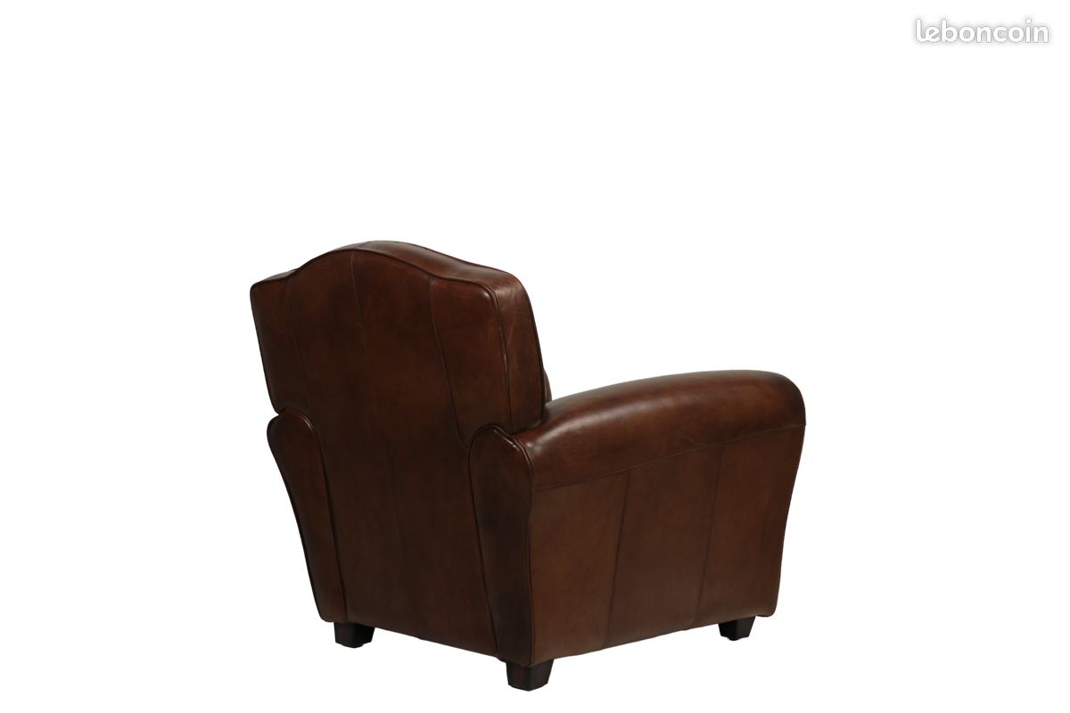 Fauteuil Club en cuir (Neuf) - Decoduweb - Expédition Rapide et Offerte (image 4)