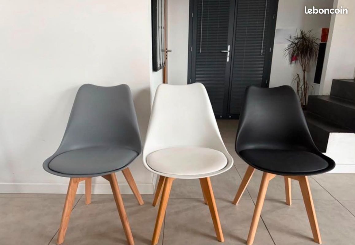 Chaise noir blanc gris neuves (image 8)