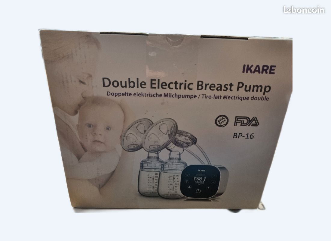 Tire-lait électriques doubles IKARE, Tire-lait à forte aspiration portable, avec écran tactile
Neuf (image 1)