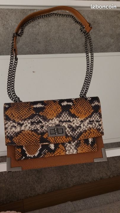 Sac a main femme motif python en cuir neuf Accessoires Bagagerie