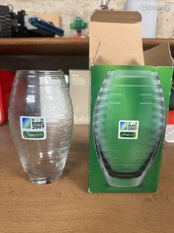 Vase publicitaire, verre collector, coupe du monde de rugby 2007, world cup