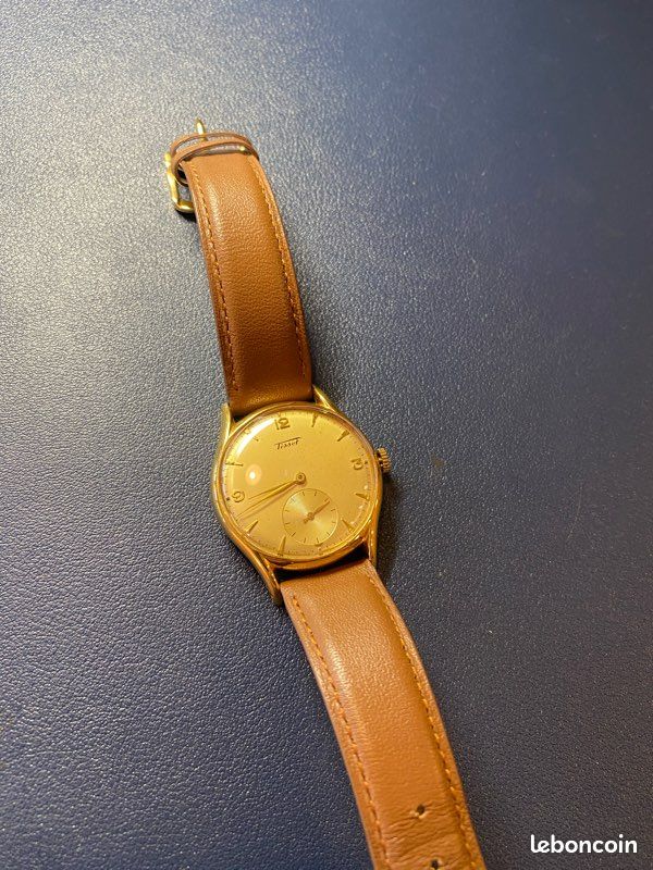 Montre Tissot mécanique années 50 plaquée or 35 mm (image 3)