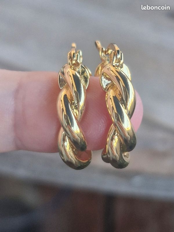 Creoles torsadé, boucles d'oreilles torsadé, petites créoles, (image 3)