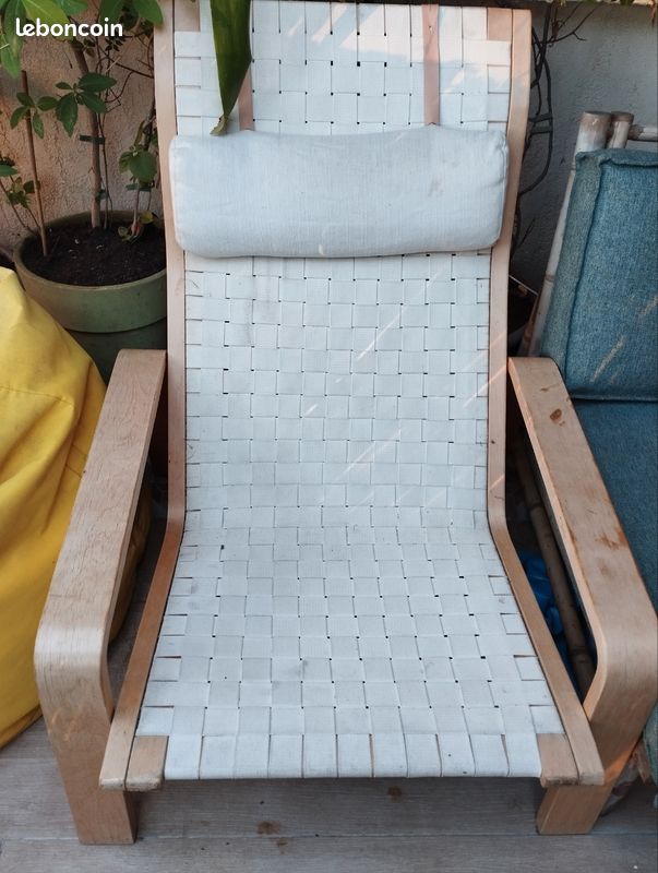 Fauteuil en toile et bois (image 2)