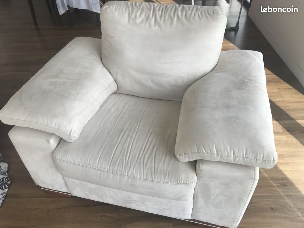 Canapé fauteuil beige (image 1)