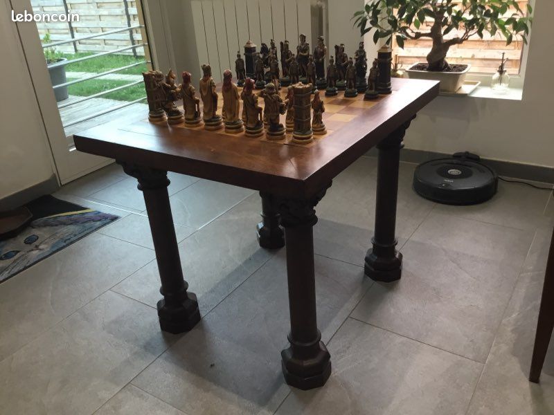 Table De Jeux Baroque Pliante En Bois Massif – Échecs, D'appoint – Style Rococo (Palazzo INT)