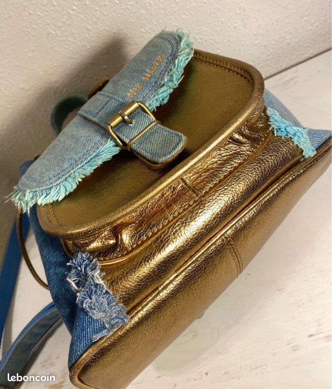 Sac à dos LeBaroudeur Denim jean bleu et doré Paul Marius - Main Image