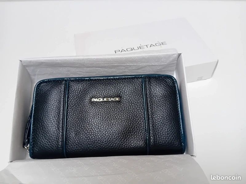 Portefeuille femme Paquetage neuf – noir & bleu – avec boîte (image 1)
