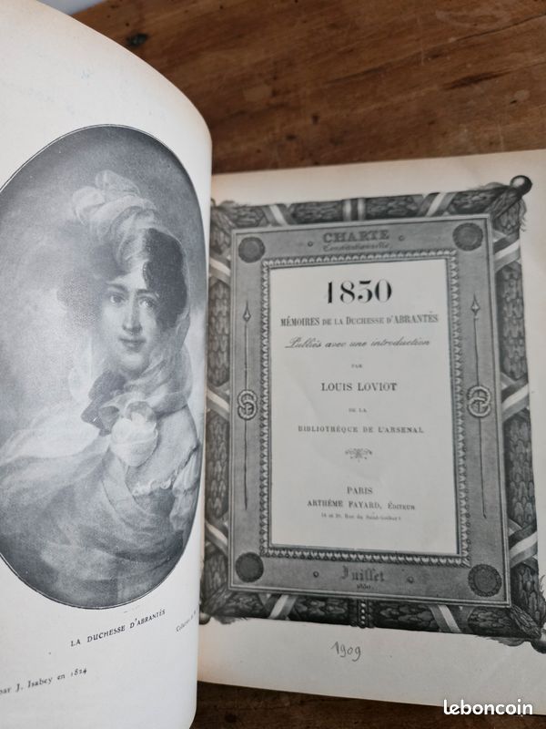 Livre ancien : Loviot - Mémoires de la Duchesse d'Abrantès (image 2)