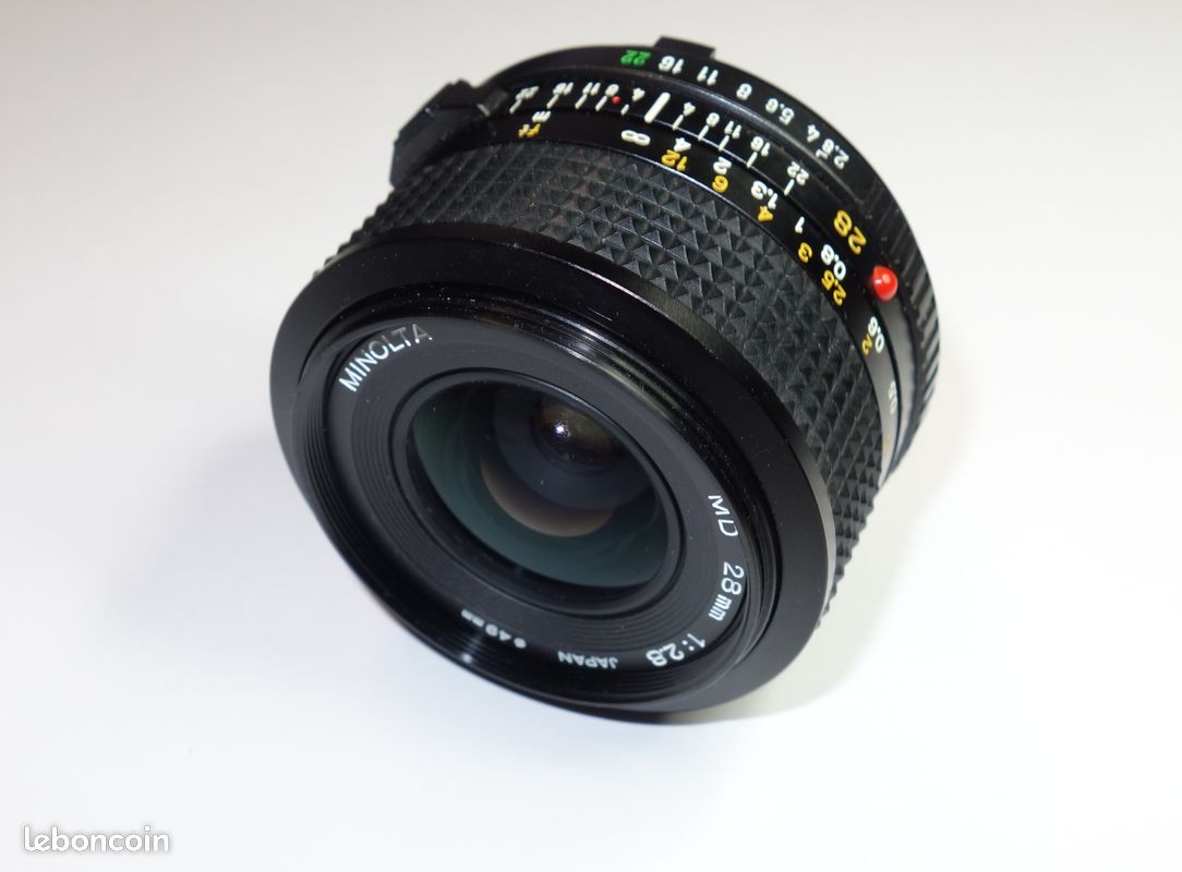 Objectif Minolta MD 28mm F/2.8 Grand Angle - Monture MD Pour Appareils Vintage