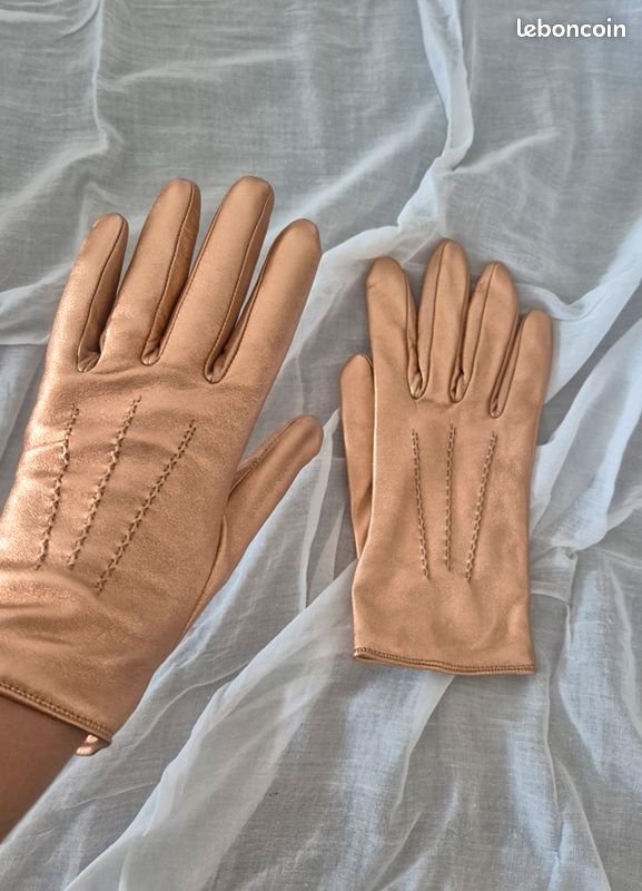 Gants cuir agneau et laine femme (image 2)
