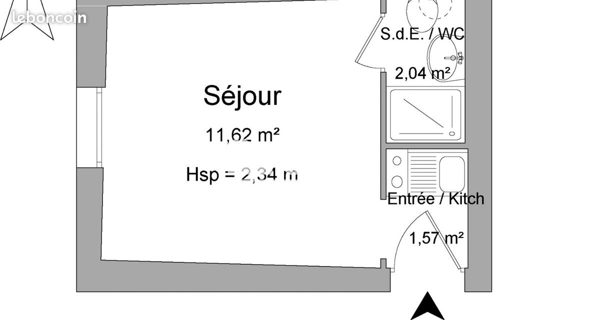 Appartement 1 pièce 15 m² · à Paris · 15 m² · 617 €/mois