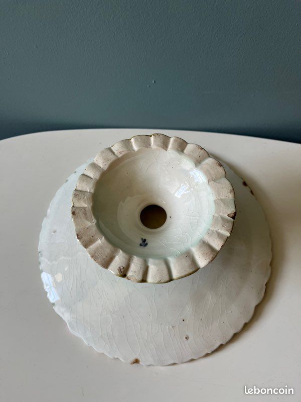 Barbotine d’Onnaing - coupe sur piédouche modèle « les fraisiers » - époque fin XIXe (image 6)