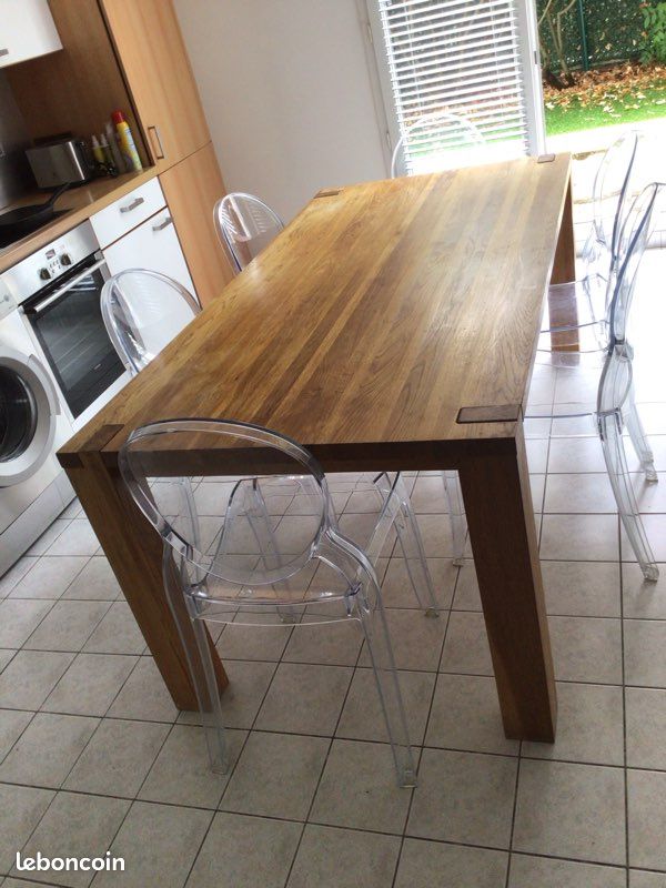 Table de repas table à manger haut de gamme moderne HABITAT en chêne huilé 180x90 cm (image 2)