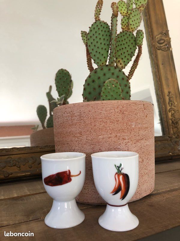 Lot De 2 Petites Décorations Céramique Biscuit Sud-Ouest - Piments à Peindre