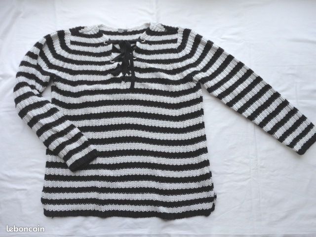 Pull marinière en maille oversize Bonprix M Vêtements