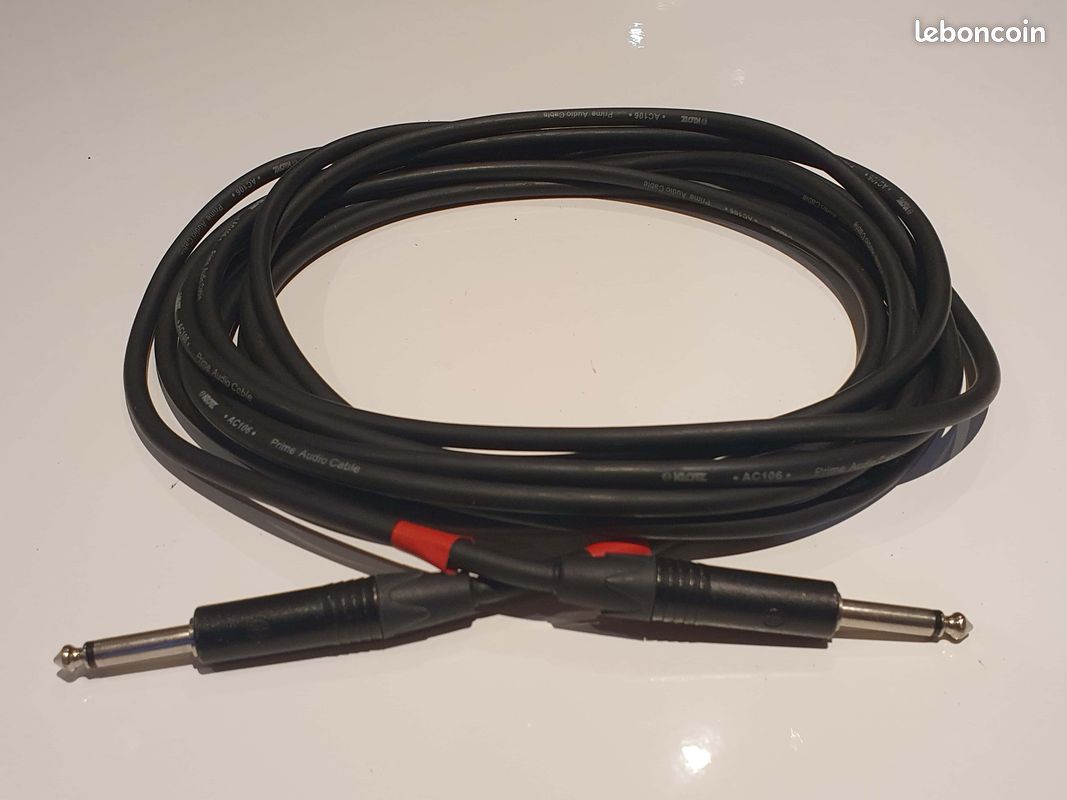 Câble Audio Klotz AT-JJ0600 Jack Mono 6 M - Contacts Plaqués Or, Gaine PVC, Qualité Haut De Gamme