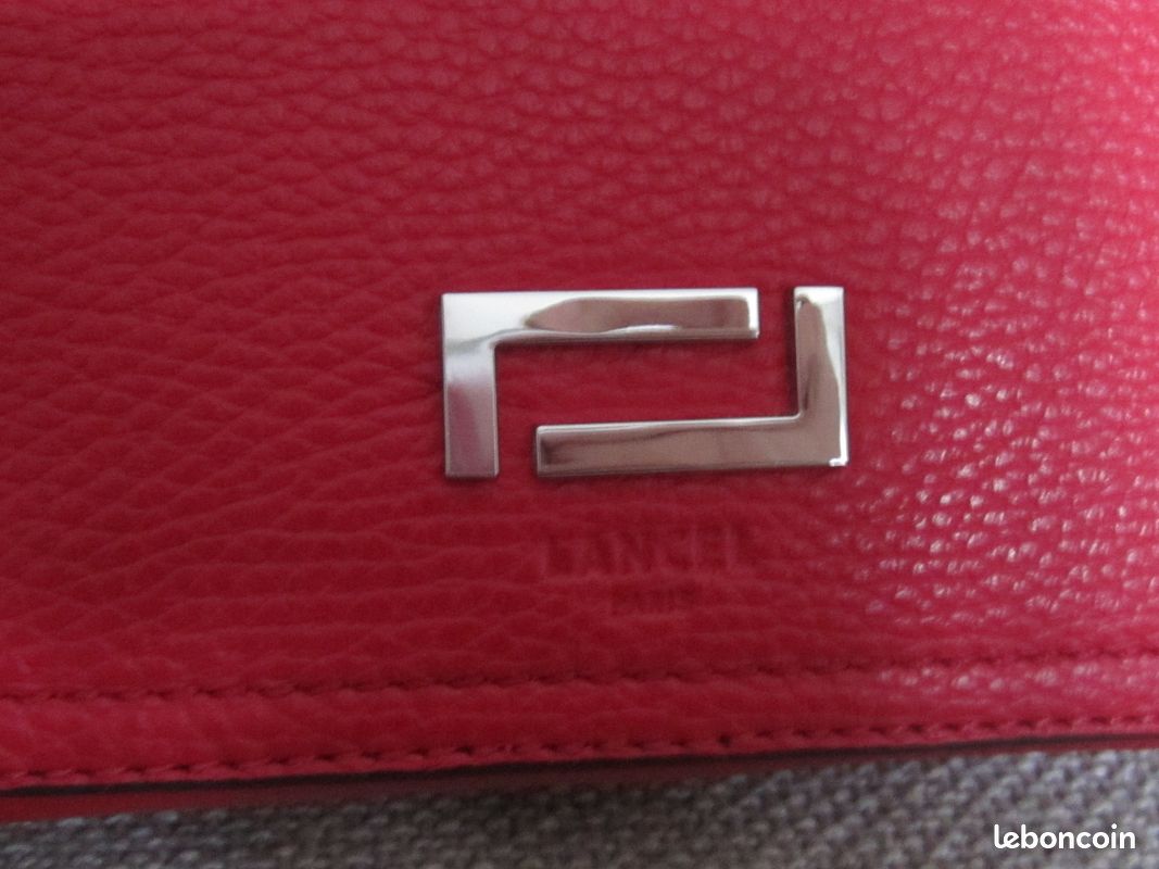 Sac camera Lancel rouge cuir (image 4)