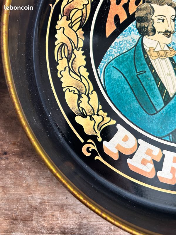 Plateau publicitaire Pernod Rendez-vous vintage tôle lithographiée style Belle Époque (image 10)