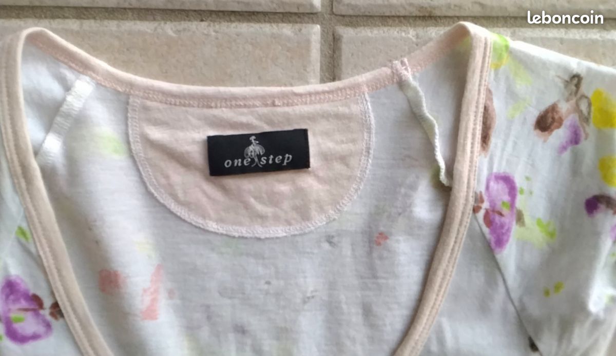 T-shirt Femme One Step Taille 36 - Multicolore, 75% Coton, Très Bon état