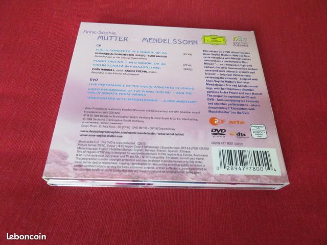 MKS66 - MENDELSSOHN - Anne-Sophie MUTTER (1 CD + 1 DVD Deutsche Grammophon 2008) (image 4)
