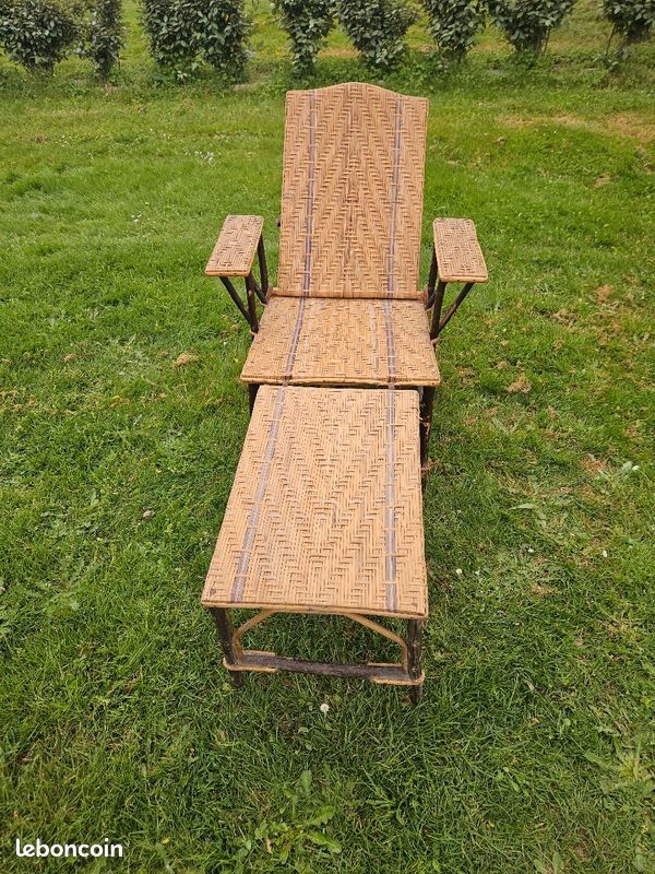 Chaise en osier vintage (image 1)