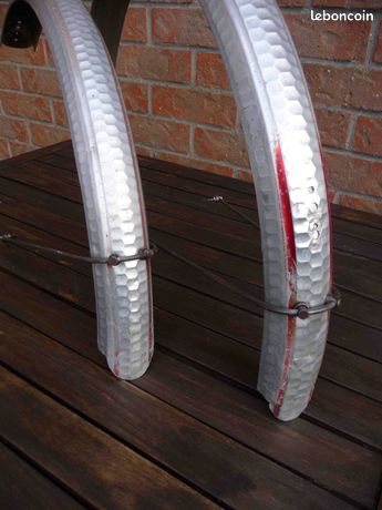 2x Gardes boue en aluminium martelé Lefol vélo vintage roue