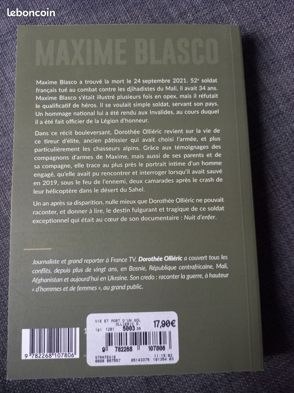 Livre vie et mort d'un soldat d'élite Maxime Blasco (image 3)
