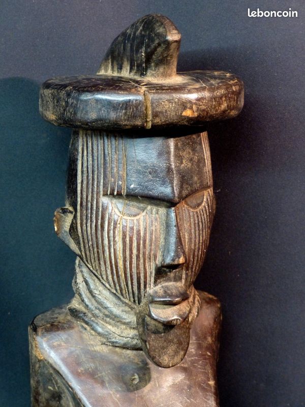 Art Africain grande statuette de sorcier téké congo 49cm diversité matériaux afrique (image 8)