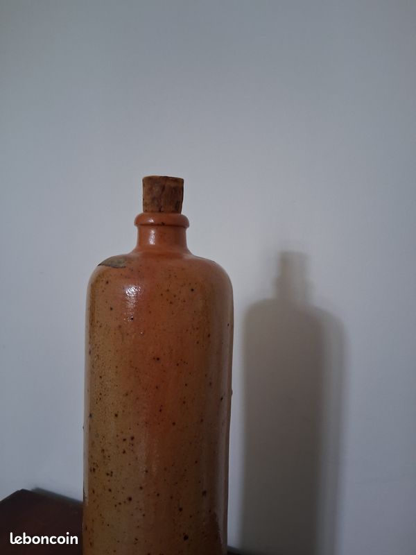 Ancienne bouteille allemande en grès "Mind. Inh." - Années 1900 signé (image 2)
