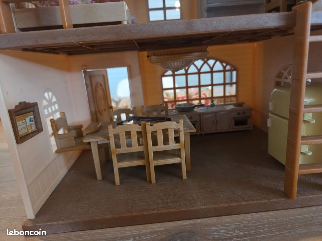 Maison aux 3 histoires et cosy cottage sylvanian + meubles (image 7)