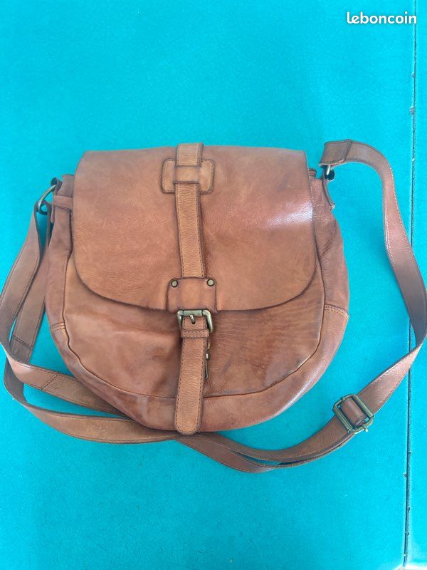 Sac Harbour en cuir couleur camel (image 1)