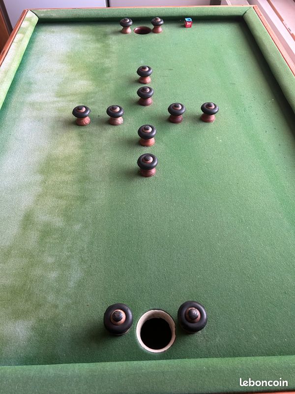 Jeu Ancien - Billard De Table à Bouchon, Bois, Pour Collection Ou Déco