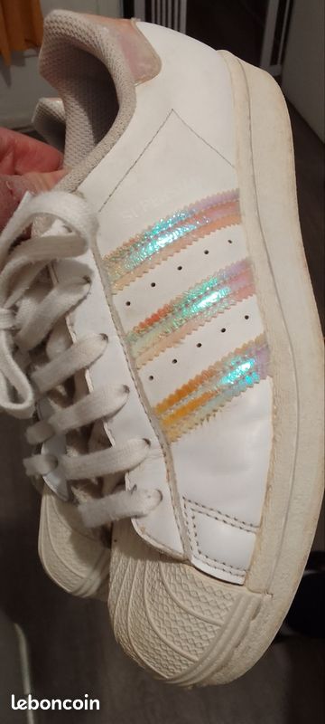 Sneakers Adidas Adidas Superstar Holographique ArgentÃ© Et Blanche