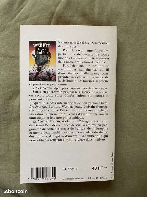 Livre « Le jour des fourmis » Bernard Werber (image 2)