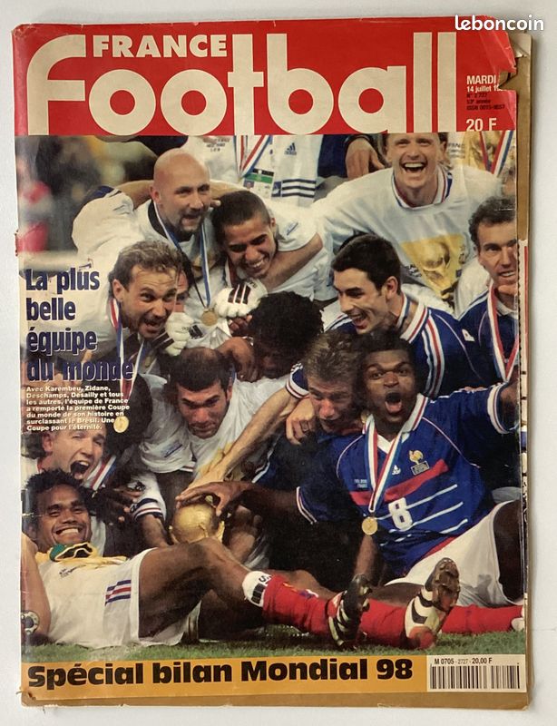 Une de L'Équipe datée du 18 juillet 1998