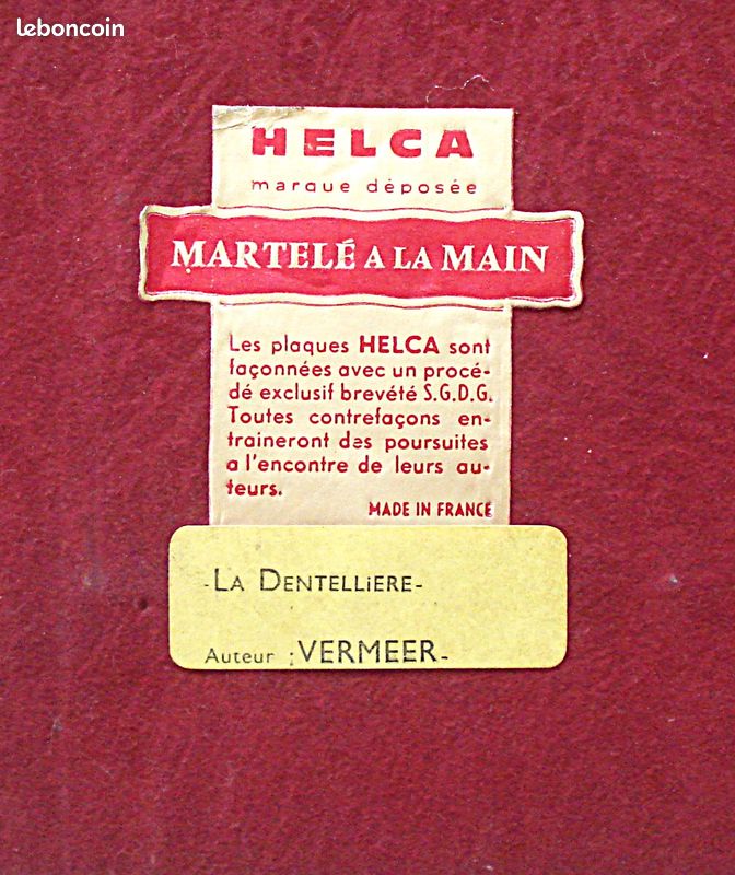 Tableau HELCA la dentellière de Vermeer (image 2)